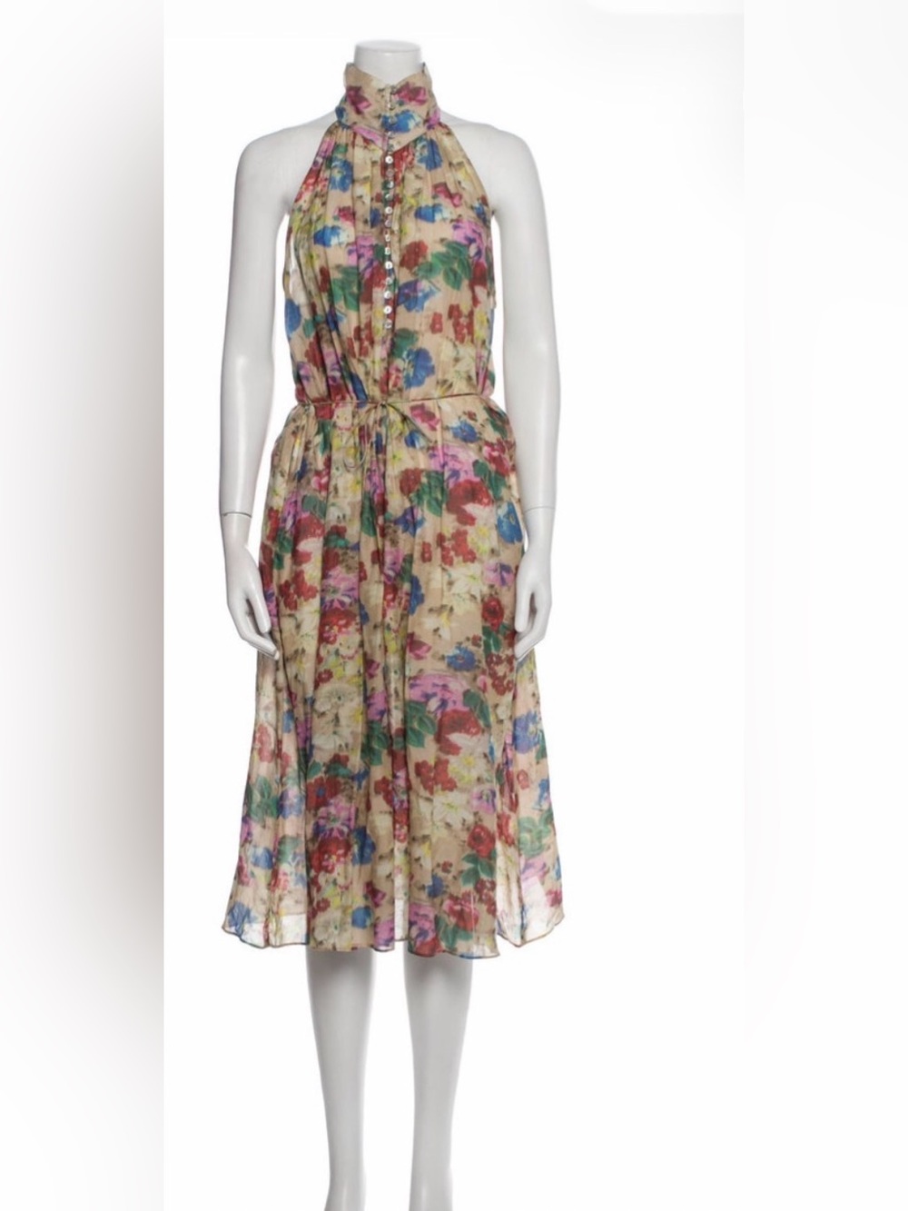 Zimmermann Multicolor Floral  Midi dress in Pastel Hues